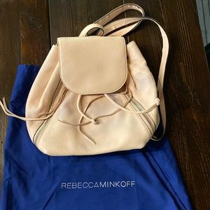 Rebecca minkoff pink leather backpack